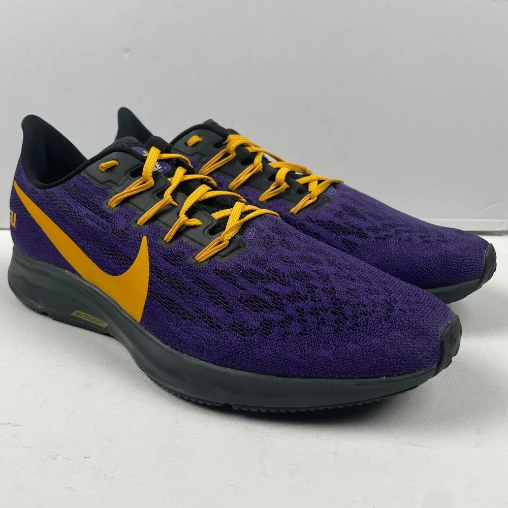 Nike Zoom Pegasus 36 Running Shoes Purple LSU Tigers NCAA  - Mens 11.5